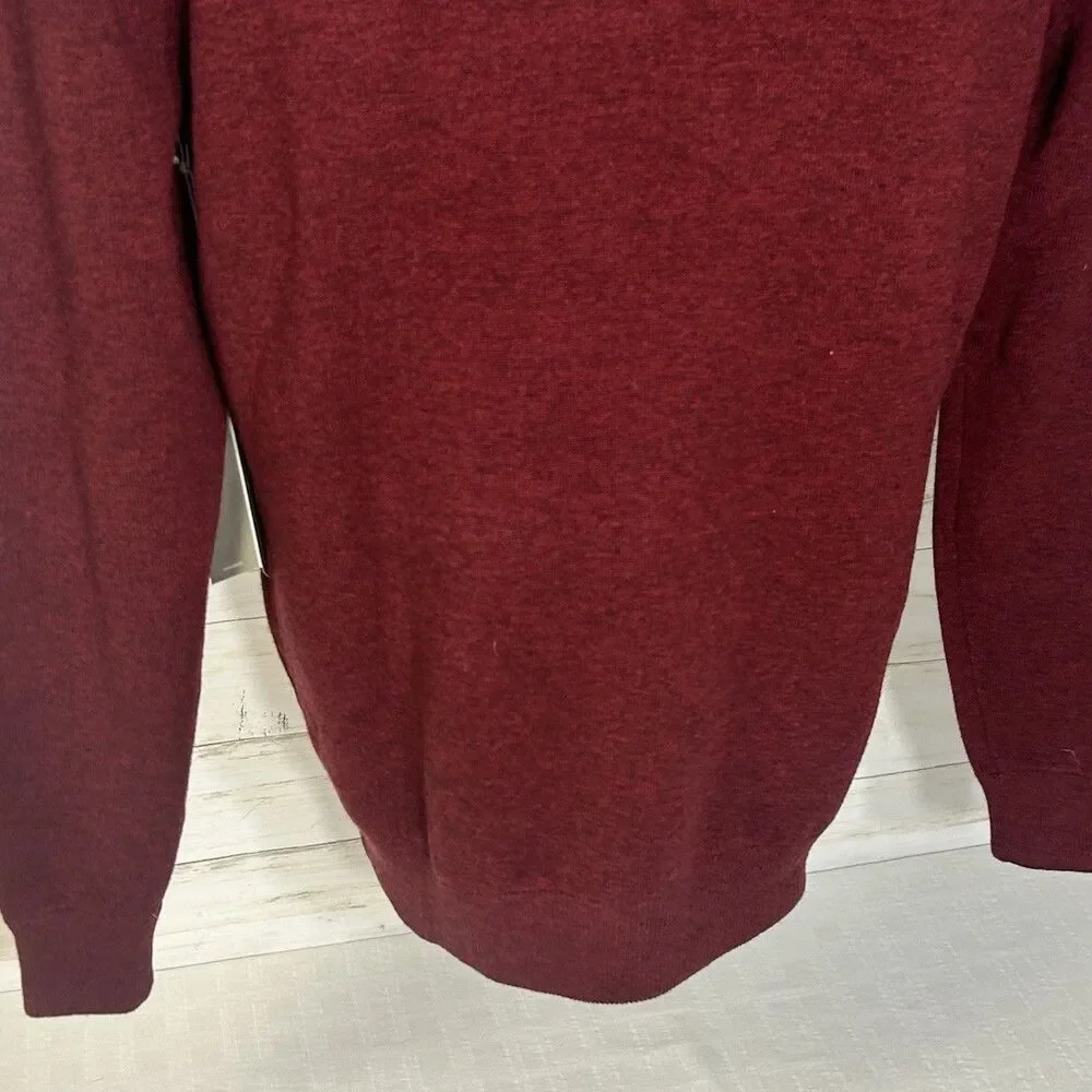 NEW! Mack Weldon Tech Cashmere Brick Red Sweater Merino Wool Crew Neck LARGE Men